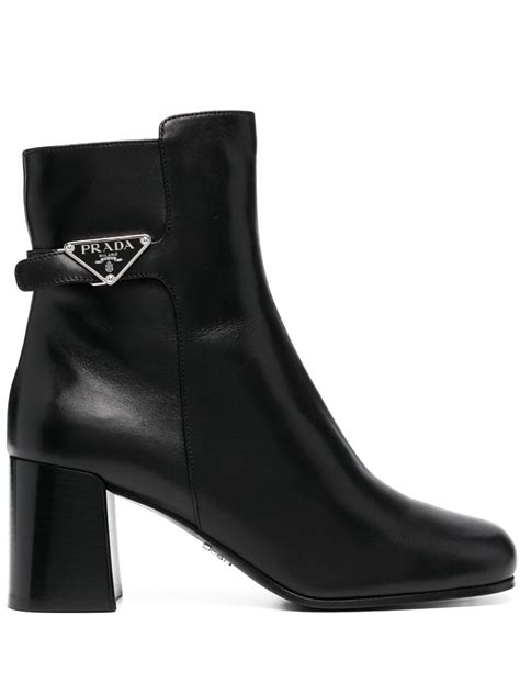 prada logo plaque ankle boots|Prada Triangle logo.